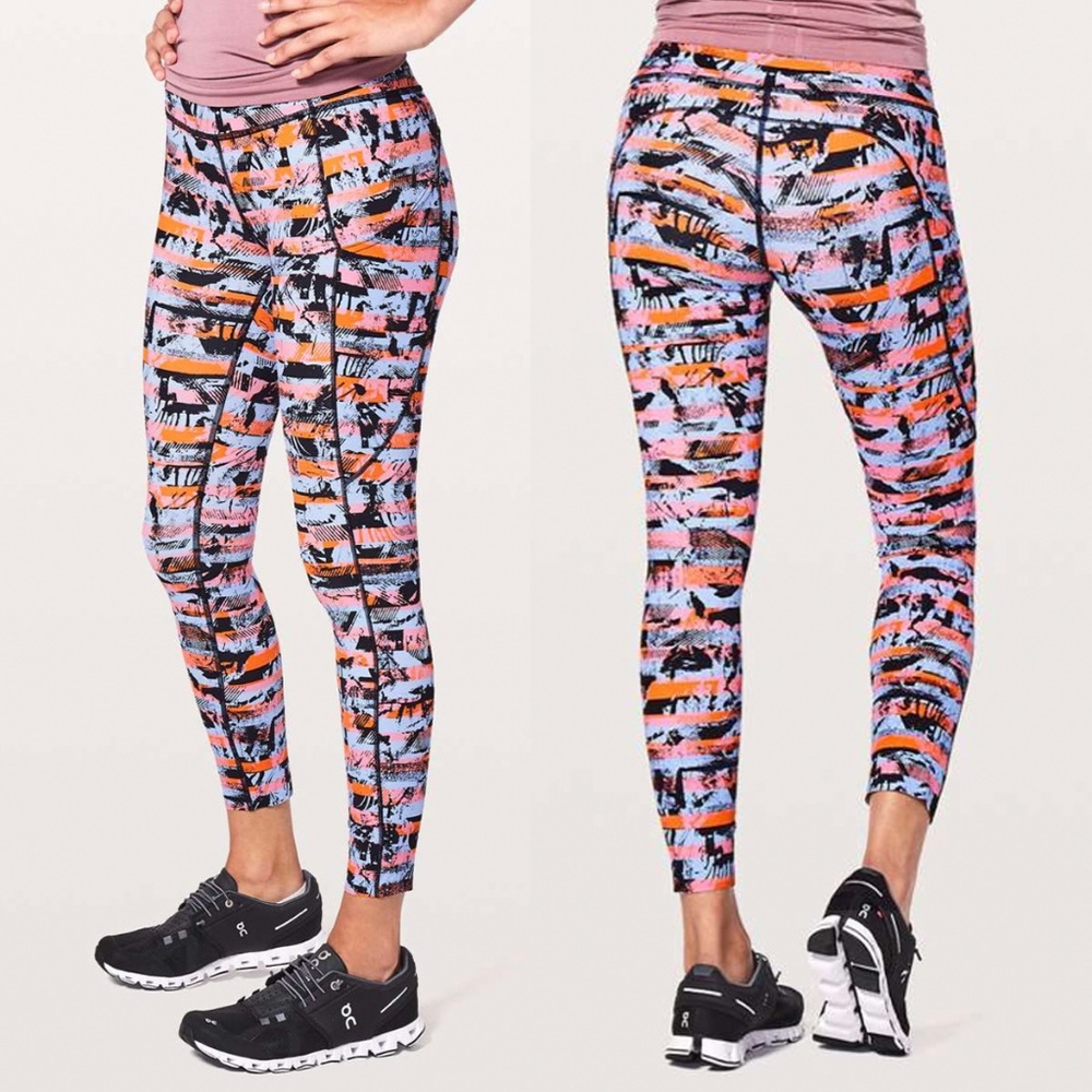 Lululemon Fast & Free 7/8 Tight 25" Inversion Multi Size 6